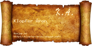 Klopfer Áron névjegykártya
